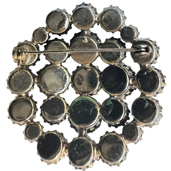 Vintage 1940’s URANIUM Glass & Green Aurora Borealis Circle Dogtooth Multi Dimen - Picture 6 of 6